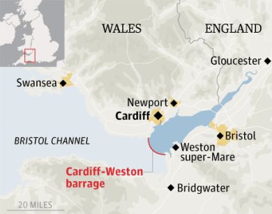 Severn tidal barrage map